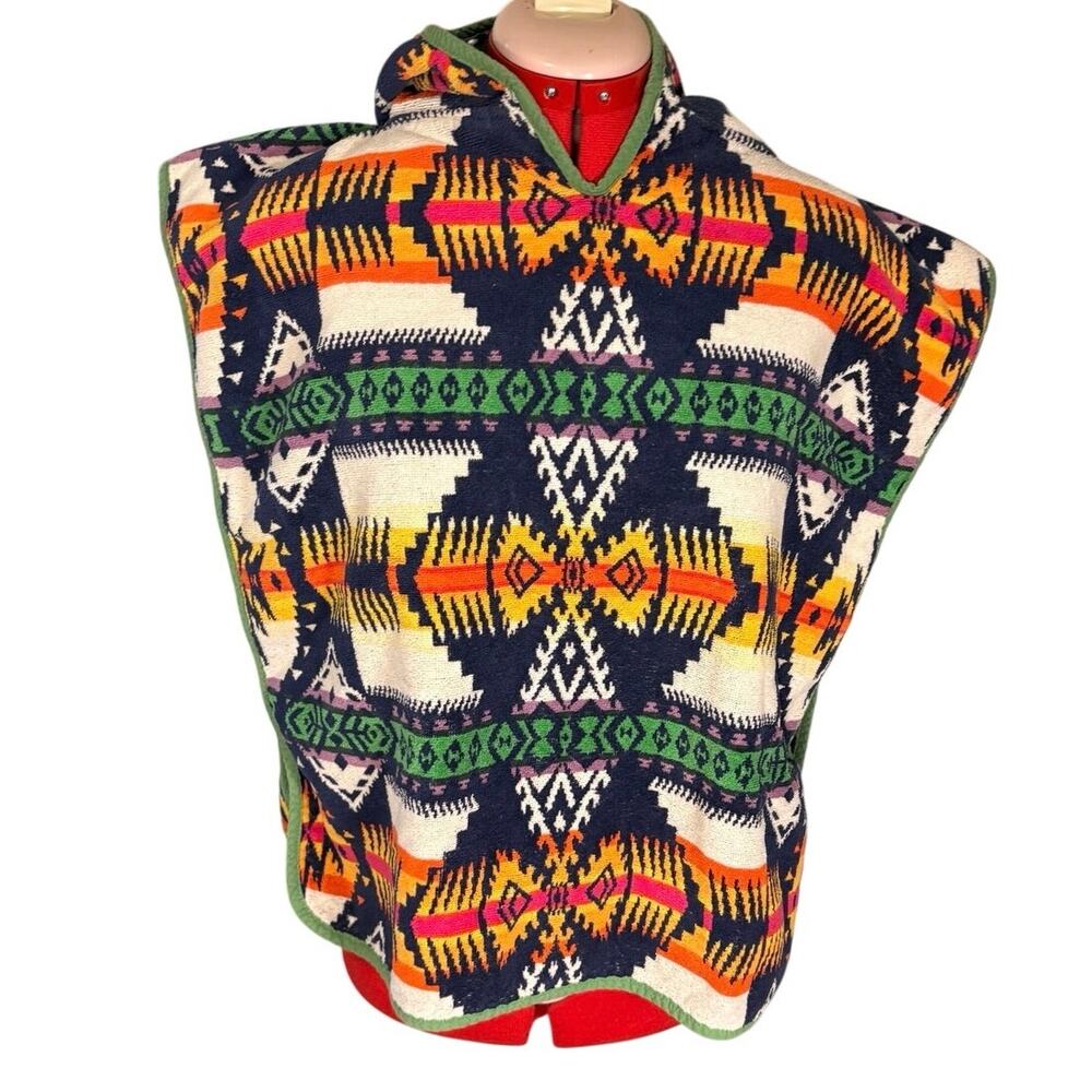 Pendleton Geometric Kids Hooded Towel Poncho 100% Cotton